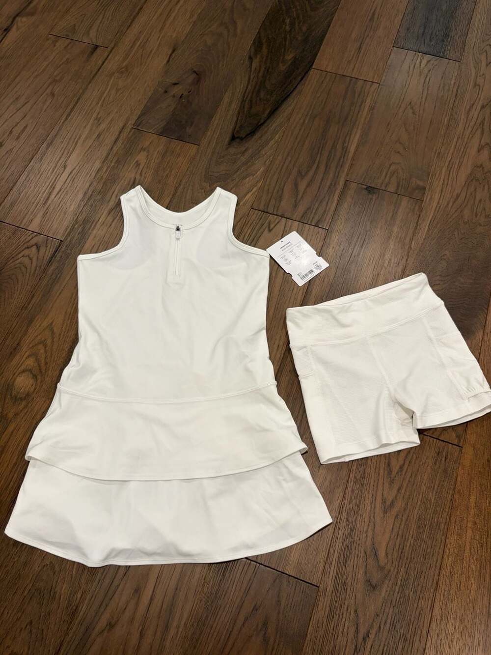 Athleta Girl Swing Dress White Powervita Tennis Dress with Shorts Size S 7